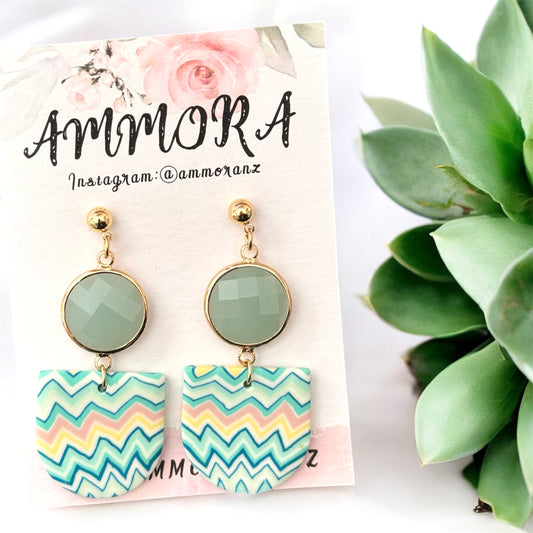 Zigzag Earring - Mint Green